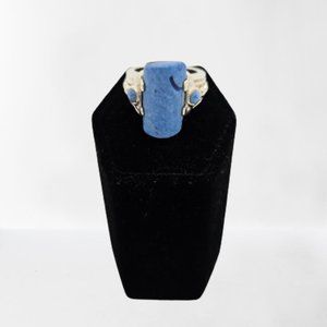 Rare Vintage Stamped 925 Sterling Silver Lapis Lazuli Ring Size 5.5